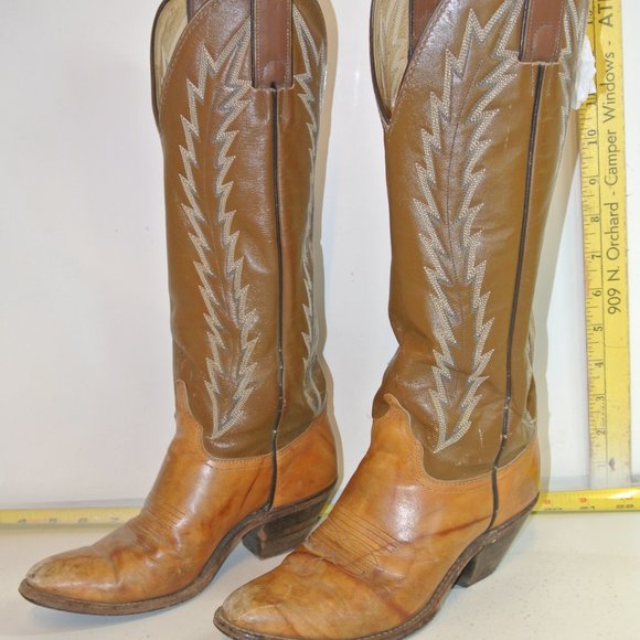 Cowboy boots, Abilene size 5  Canon Brown number 9002 32843 leather upper - Picture 1 of 11